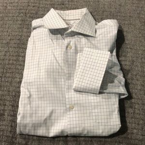 Nice White & Grey Grid Dress Shirt